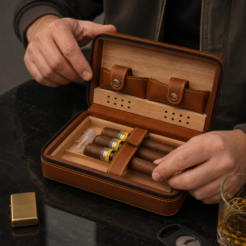 Leder zedernholz reise - reise, humidor